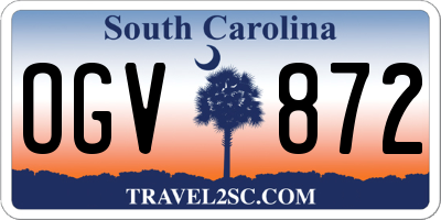 SC license plate OGV872