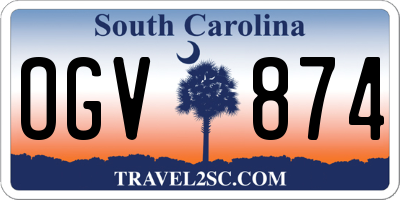 SC license plate OGV874