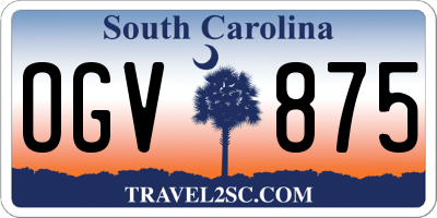 SC license plate OGV875
