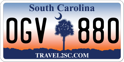 SC license plate OGV880