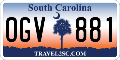 SC license plate OGV881