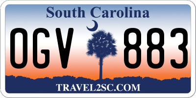 SC license plate OGV883