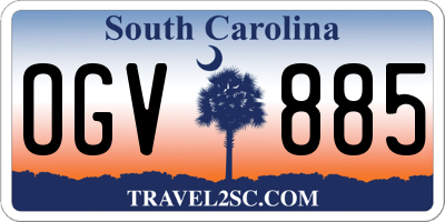 SC license plate OGV885