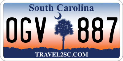 SC license plate OGV887
