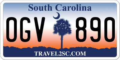 SC license plate OGV890