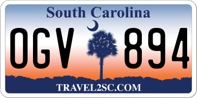 SC license plate OGV894