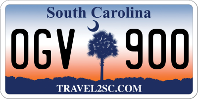 SC license plate OGV900