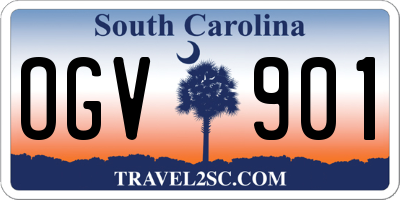 SC license plate OGV901