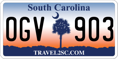 SC license plate OGV903