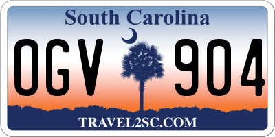 SC license plate OGV904
