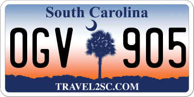 SC license plate OGV905