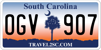 SC license plate OGV907
