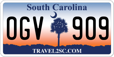 SC license plate OGV909