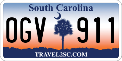 SC license plate OGV911