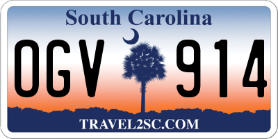 SC license plate OGV914