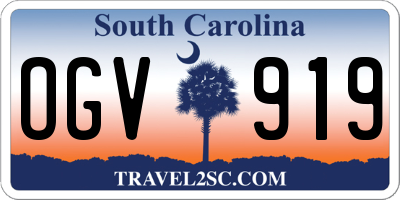 SC license plate OGV919