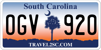 SC license plate OGV920