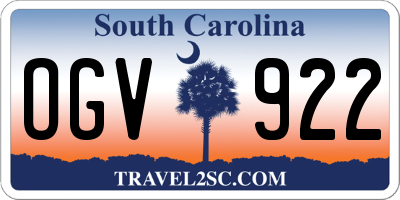 SC license plate OGV922