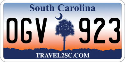 SC license plate OGV923