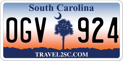 SC license plate OGV924