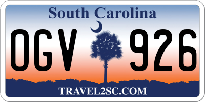 SC license plate OGV926