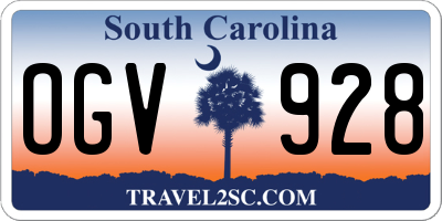 SC license plate OGV928