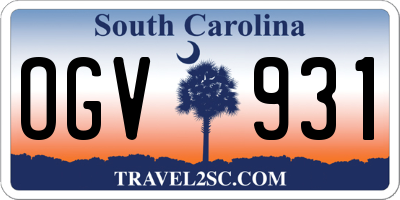 SC license plate OGV931