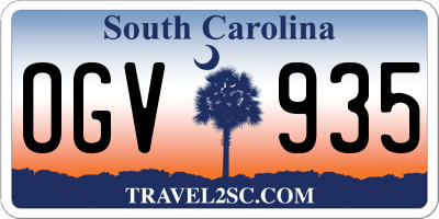 SC license plate OGV935