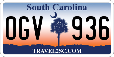 SC license plate OGV936