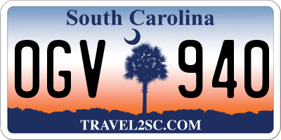 SC license plate OGV940