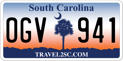 SC license plate OGV941