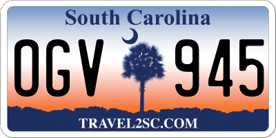 SC license plate OGV945