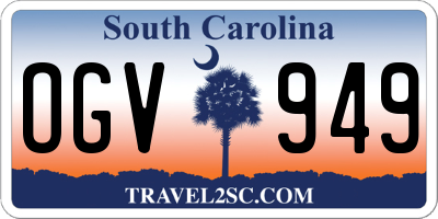 SC license plate OGV949