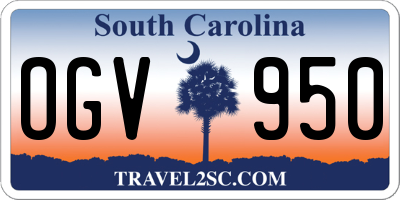 SC license plate OGV950