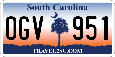 SC license plate OGV951