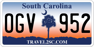 SC license plate OGV952