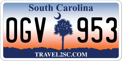 SC license plate OGV953
