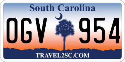 SC license plate OGV954