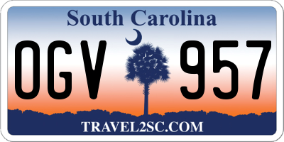 SC license plate OGV957
