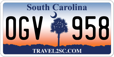 SC license plate OGV958