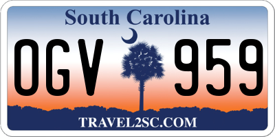 SC license plate OGV959