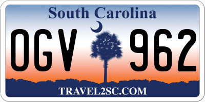 SC license plate OGV962