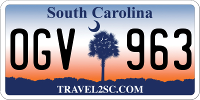 SC license plate OGV963