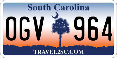 SC license plate OGV964