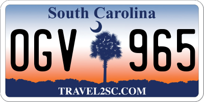 SC license plate OGV965