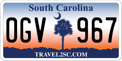 SC license plate OGV967