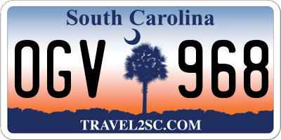 SC license plate OGV968