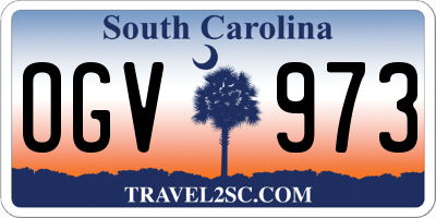 SC license plate OGV973