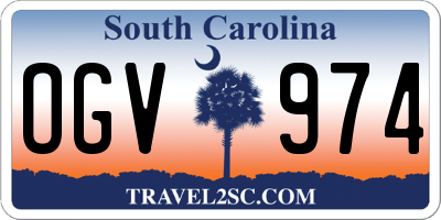SC license plate OGV974