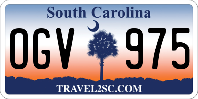 SC license plate OGV975